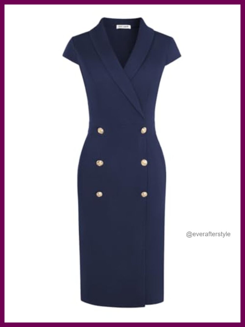 Women's Work Bodycon Business Casual Dress Cap Sleeve V-Neck Knee-Length